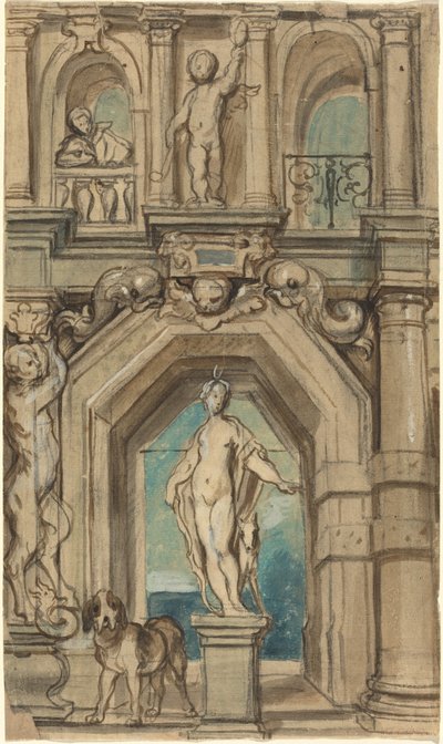 Design per una decorazione murale [recto] da Jacob Jordaens