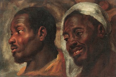 Studi di teste di due uomini africani da Jacob Jordaens