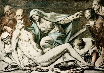 Compianto di Cristo (acquerello, gesso rosso) da Jacob Jordaens