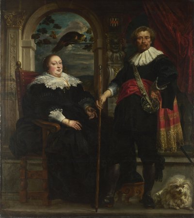 Ritratto di Govaert van Surpele e sua moglie, 1636-1637 da Jacob Jordaens