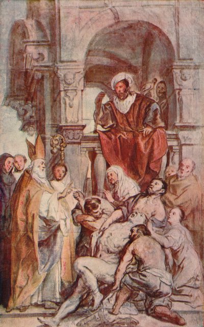 San Martino guarisce un uomo posseduto, c 17° secolo, 1903 da Jacob Jordaens