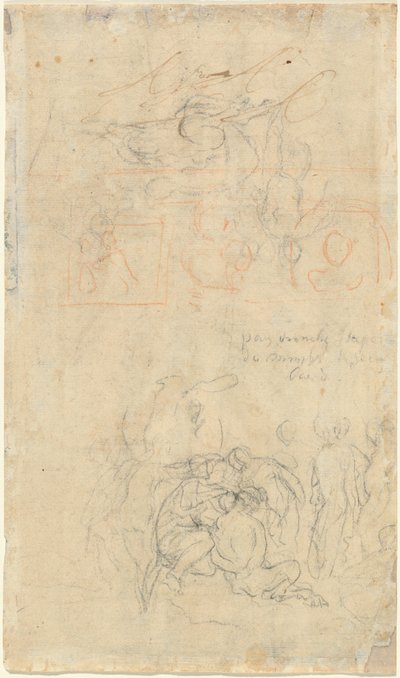 Foglio di Studi con Pan Ubriaco e Ninfe [verso] da Jacob Jordaens