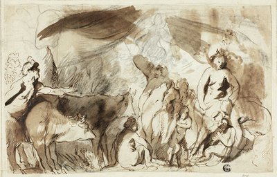 Studio per il Sine Baccho et Cerere Friget Venus (recto); Famiglia di Dario davanti ad Alessandro (verso) da Jacob Jordaens