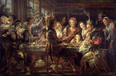 La Festa del Fagiolo (Il Re Beve) 1637-38 da Jacob Jordaens