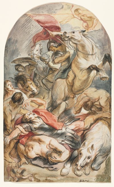 La Conversione di Saulo con Cavaliere e Stendardo, c. 1645-1647 da Jacob Jordaens
