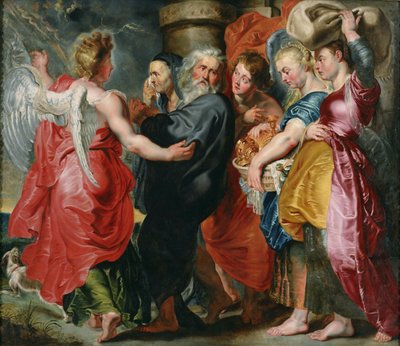 La Fuga di Lot e della Sua Famiglia da Sodoma dopo Rubens da Jacob Jordaens