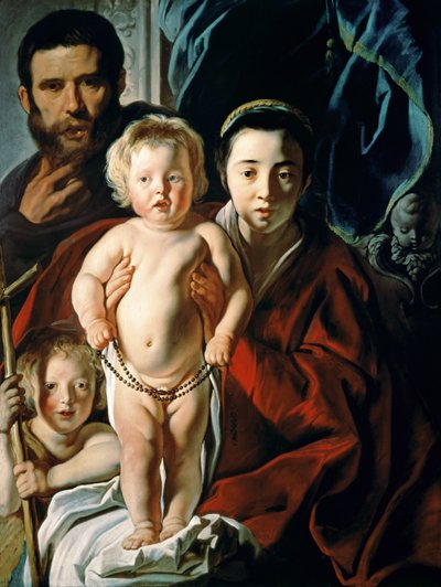 La Sacra Famiglia con San Giovanni Battista, c.1620-25 da Jacob Jordaens