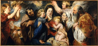 La Sacra Famiglia con il giovane Giovanni Battista e angeli, c. 1616-1617 da Jacob Jordaens