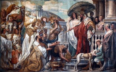 Gli inviati del califfo Harun al-Rashid offrono un orologio a Carlo Magno, 1660 da Jacob Jordaens