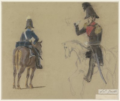 Ritratto del tenente Jacobs, a cavallo da Jacob Joseph Eeckhout