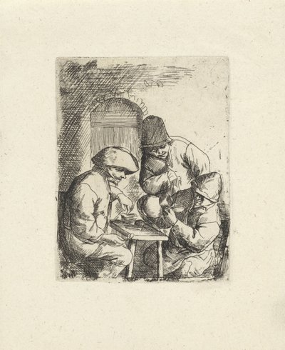 Tre uomini e una brocca vuota da Jacob Laurensz. van der Vinne
