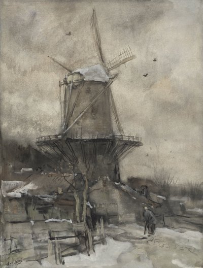 Un mulino in inverno da Jacob Maris