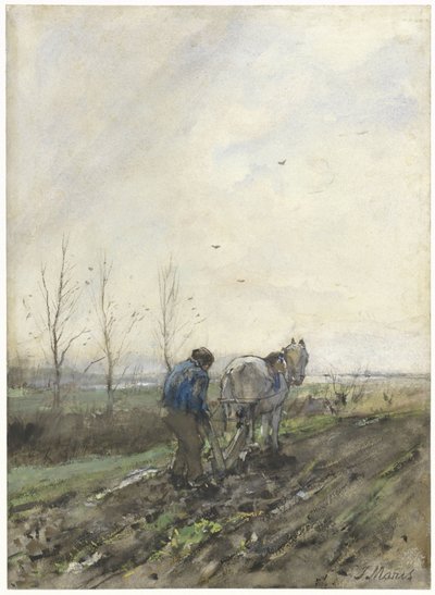 Contadino che ara da Jacob Maris
