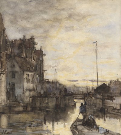 Veduta della città di sera da Jacob Maris