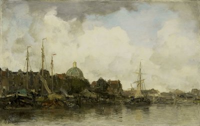 Paesaggio urbano con una chiesa a cupola da Jacob Maris