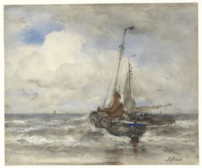 Due pescherecci sulla spiaggia da Jacob Maris