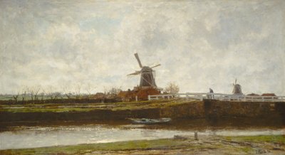 Veduta del mulino e del ponte sul Noordwest Buitensingel a L