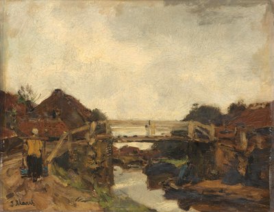 Ponte di legno su un canale a Rijswijk da Jacob Maris