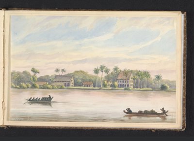 Veduta della piantagione di caffè Frederiksdorp sul fiume Commewijne da Jacob Marius Adriaan Martini van Geffen