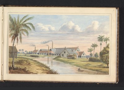 Piantagione di zucchero Visserszorg sul fiume Commewijne, Album con disegni del Suriname, p.6 (50) da Jacob Marius Adriaan Martini van Geffen