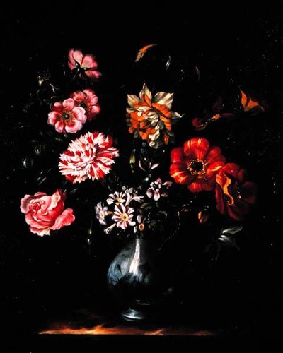 Fiori in un vaso blu e bianco da Jacob Marrel