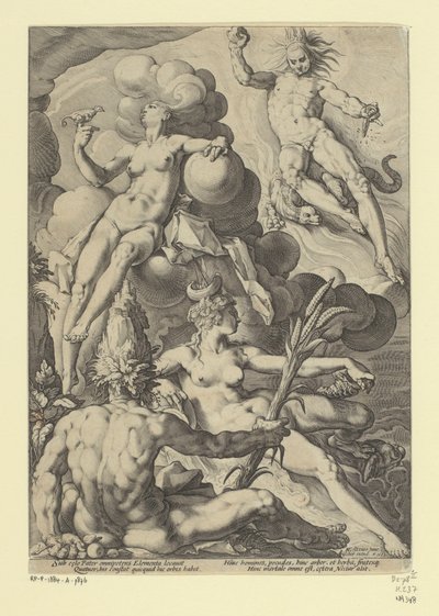 I quattro elementi da Jacob Matham (attributed to)