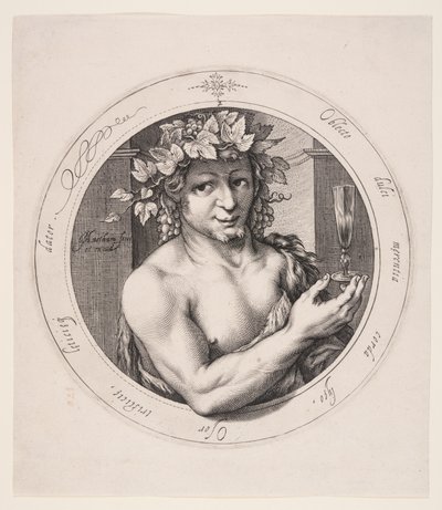 Bacco, tavola 2 dalla Serie dei Tre Dei da Jacob Matham