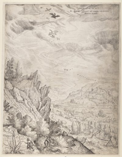 Paesaggio boemo con coppie e cacciatori (lastra di destra) da Jacob Matham