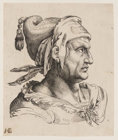Busto di uomo di profilo da Jacob Matham
