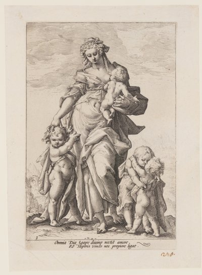 Carità, da Le virtù da Jacob Matham