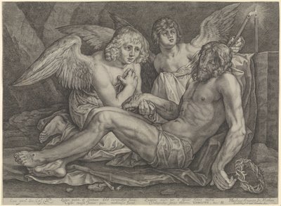 Cristo nel sepolcro, con due angeli da Jacob Matham
