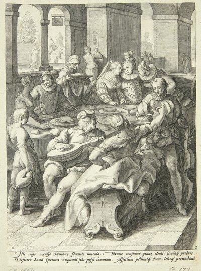 Il figliol prodigo sperpera la sua fortuna da Jacob Matham