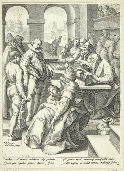 Il figliol prodigo riceve la sua eredità da Jacob Matham