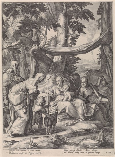 Sacra Famiglia con Elisabetta, Zaccaria e il bambino Giovanni Battista da Jacob Matham