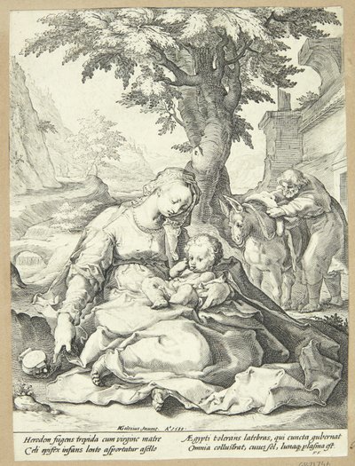 Riposo durante la fuga in Egitto da Jacob Matham