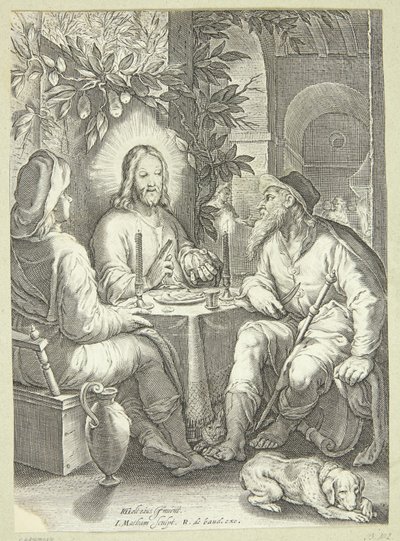 Gesù a Emmaus da Jacob Matham
