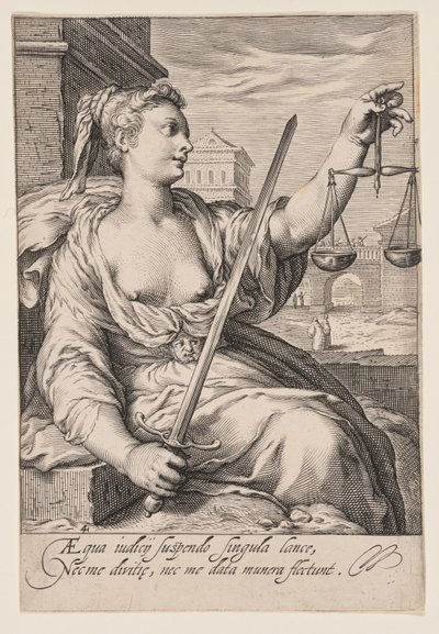 Giustizia, da Le sette virtù da Jacob Matham