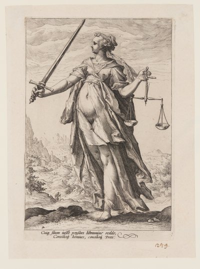 Giustizia, da Le virtù da Jacob Matham