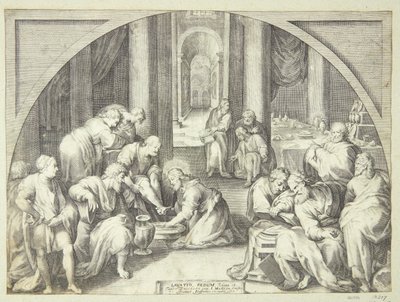 Cristo lava i piedi degli apostoli da Jacob Matham