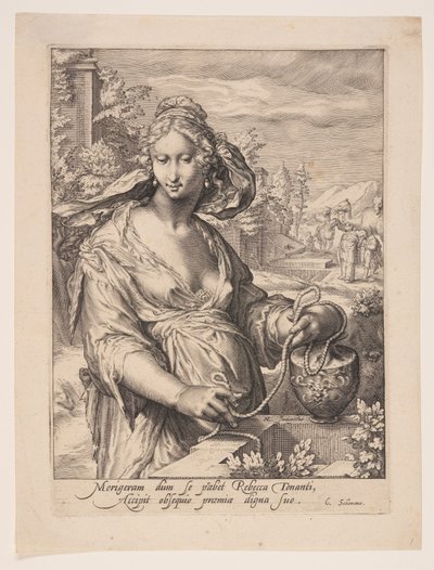 Rebecca, da Le mogli dei patriarchi da Jacob Matham