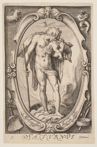 Saturnus (Saturno), da I sette pianeti da Jacob Matham
