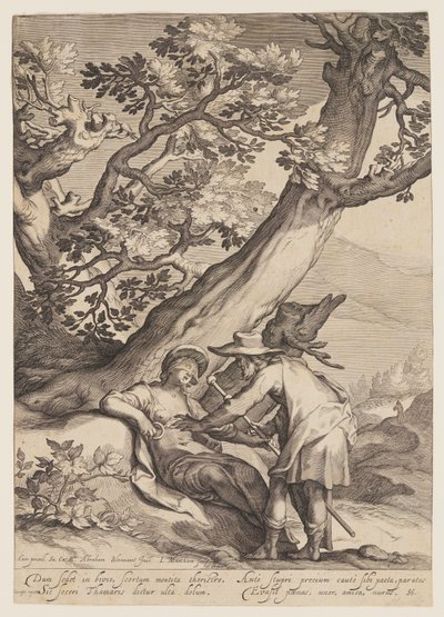 Tamar riceve un anello e un bastone da Giuda da Jacob Matham