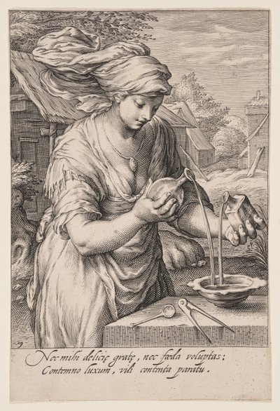 Temperanza, da Le sette virtù da Jacob Matham