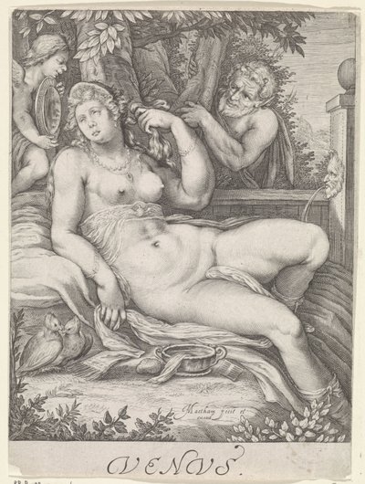 Venere spiata da un satiro (Venere) da Jacob Matham