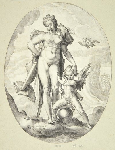 Venere e Amore da Jacob Matham