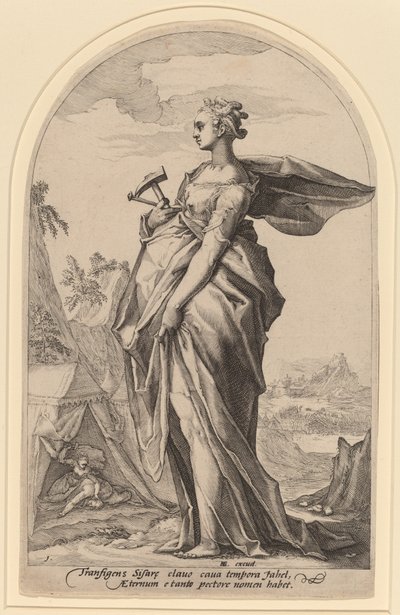 Jael e Sisera da Jacob Matham after Hendrik Goltzius