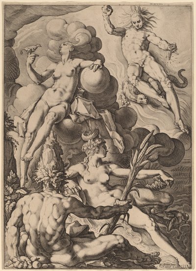 I quattro elementi da Jacob Matham after Hendrik Goltzius