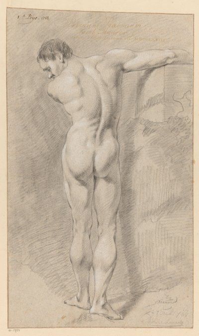 Nudo maschile in piedi, visto di schiena (1° premio 1768) da Jacob Maurer