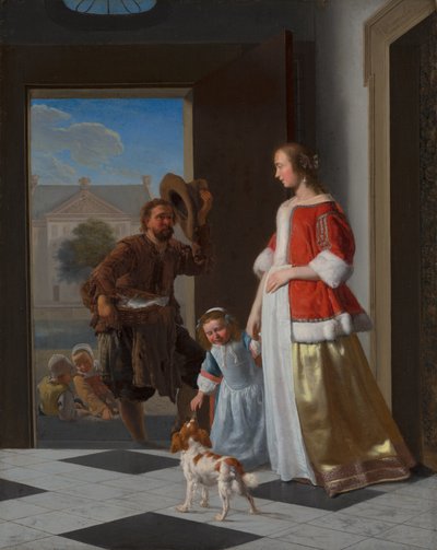 Un pescivendolo alla porta da Jacob Lucasz Ochtervelt