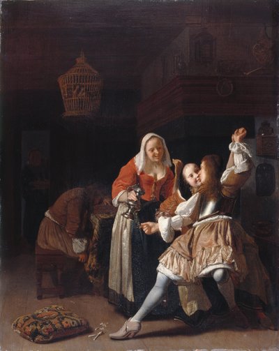 Il cavaliere abbracciato, c.1660-65 da Jacob Lucasz Ochtervelt